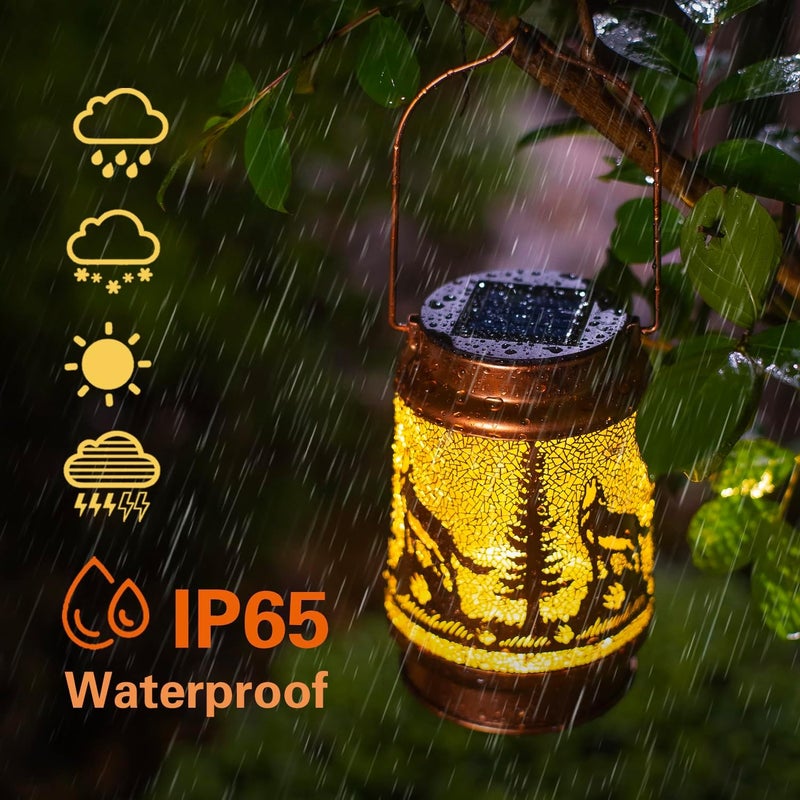 EZTZEN Wolf Solar Lanterns Outdoor Waterproof Hanging Solar Lights Wolf Gifts for Women Men Metal Decorative LED Wolf Lanterns for Garden Decor,Yard,Patio,Lawn,Tabletop,Pathway,Landscape - Image 5